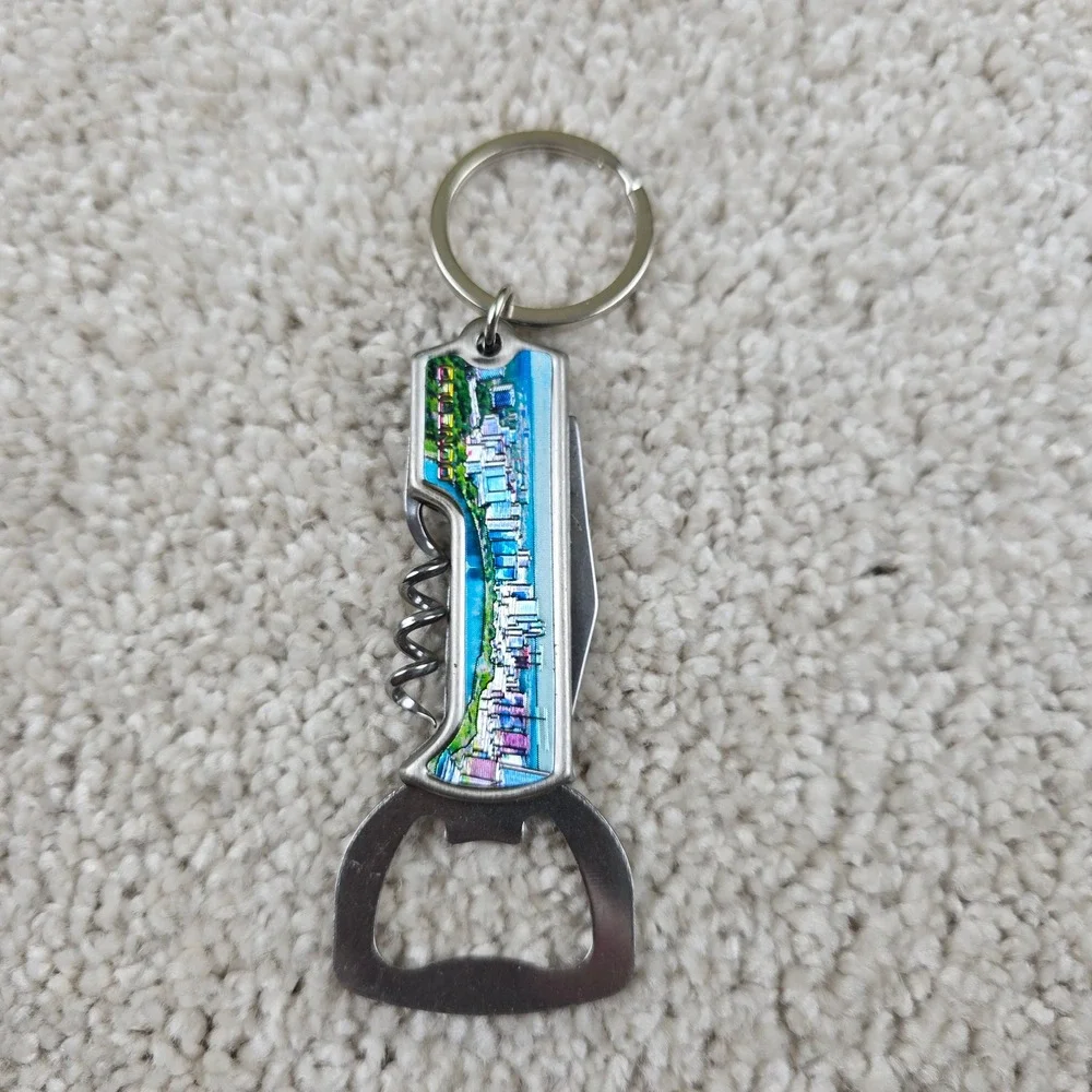 Orlando‎ Wine Opener Keychain Silver Coastal Skyline Souvenir Multi-tool